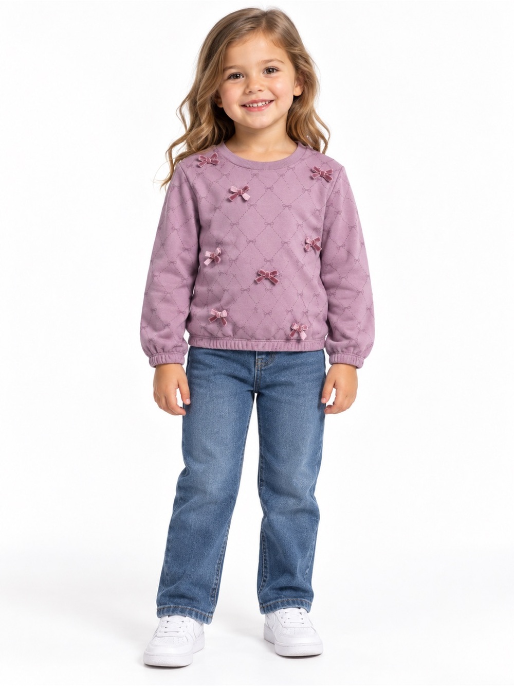Splendid • NWOT Lavender Bow-Appliqué Sweatshirt for Girls